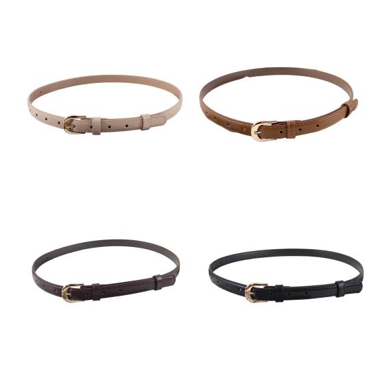 Women Belt Imitation Leather Adjustable Length Thin Belt Solid Color Dress Shirt Tops Waistband Fashion Accessories