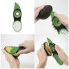 3-in-1 Avocado Slicer Kitchen Tool Green Fruit Slices Kitchen Slicer Avocado Peeler Skinner Multi-Tool