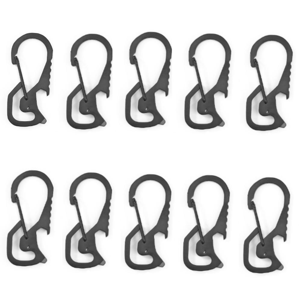 Keyring Bottle Opener Stainless Steel Pocket Keychain Carabiner Multifunctional Mountaineering Buckle Practical Hiking Equipment