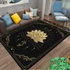 Elegant Golden Lotus and Fish Carpet Design Suitable for use as an anti-slip game mat for living room and bedroom sofas