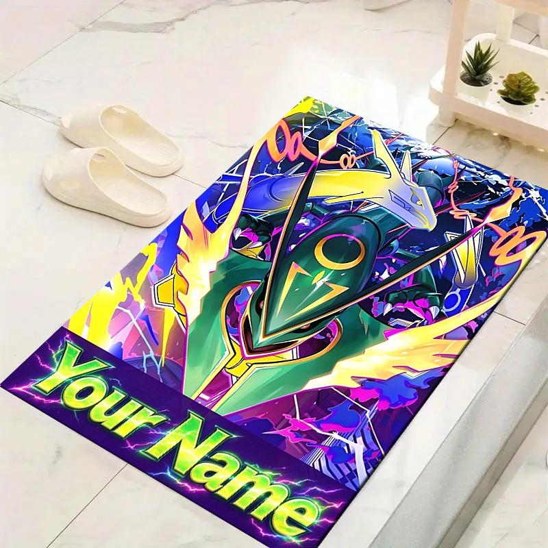 Custom 1Pc Custom Mecha Dragon Anime Flannel Personalized Rug Non Slip Floor Mat Soft Carpet for Living  Bedroom Office Home Decor Gift