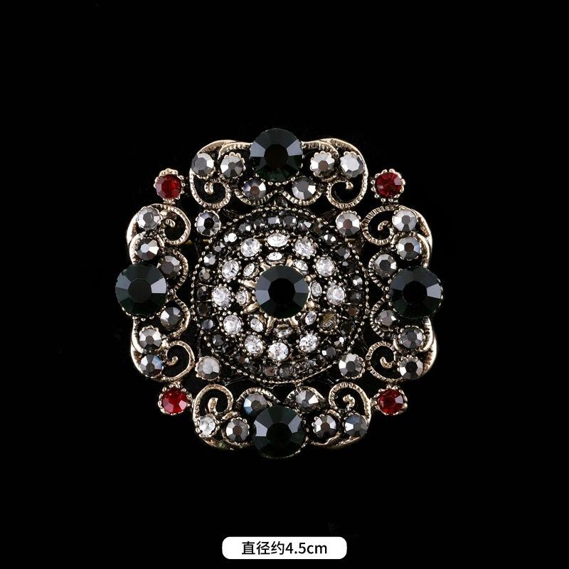 Fulok Court Brooch Femininity Metal Crystal Badge Pin Suit Coat Accessories