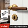 Chinese Style Minimalist Magnetic Walnut Wood Silent Bedroom Door Handle