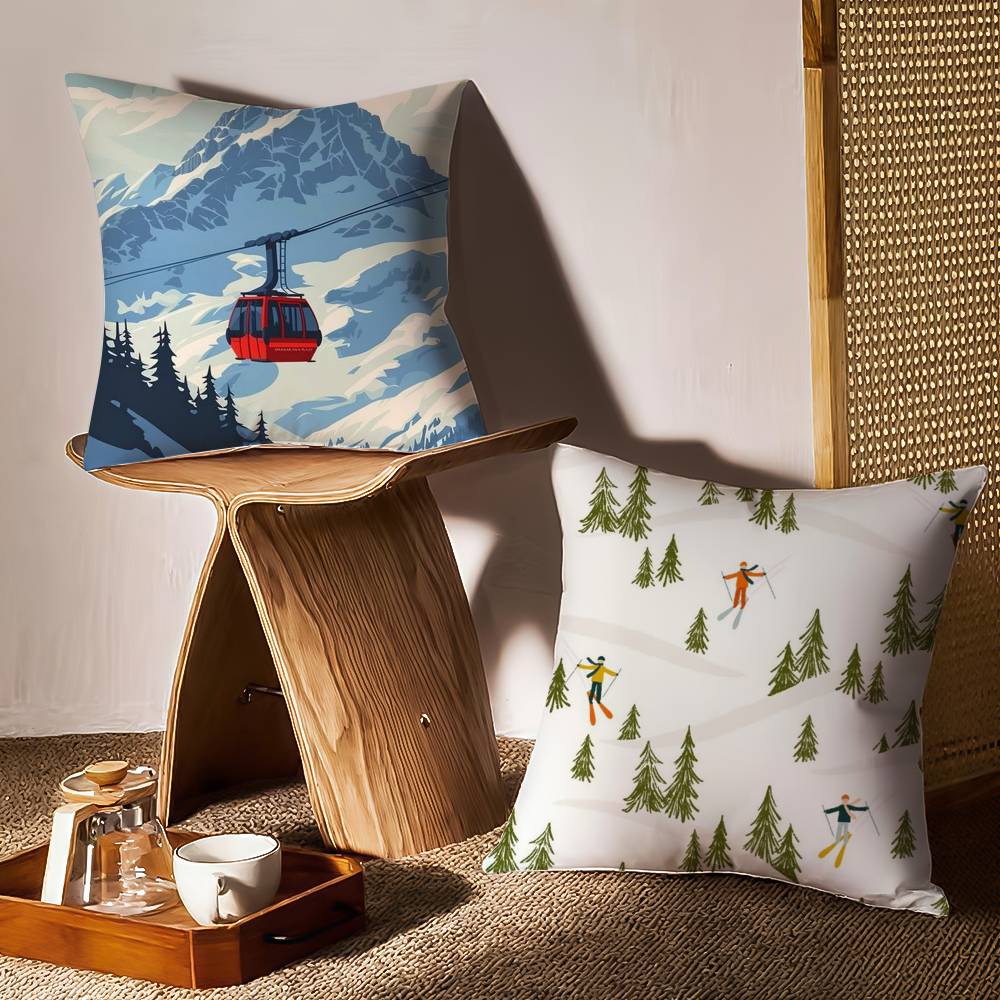 Ski Resort Prop Pillow Case Printing Pillowcase Living Room Sofa Cushion Cover Bedroom Room Decor