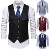 Fickor Avtagbara Vita Ränder Kostymväst Klassisk Enfärgad Herr Affärsväst Arbetskläder