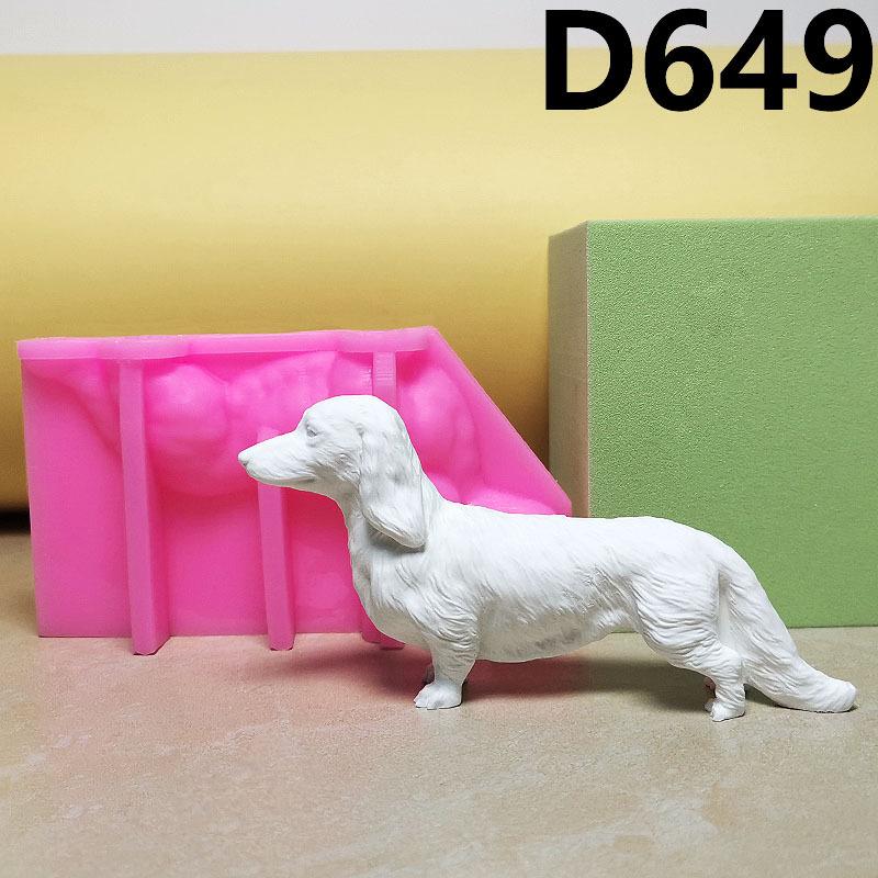 Sausage dog animal candle silicone mold cute dog epoxy resin silicone mould home decor ornament dog concrete cement gypsum molds