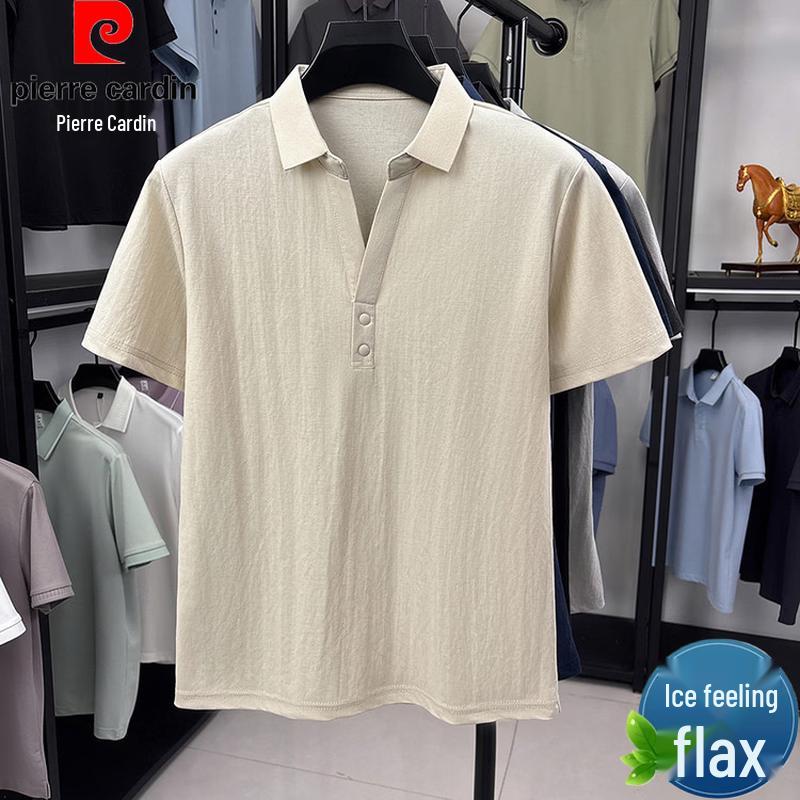 Pierre Cardin Men s Summer Linen Blend Short Sleeve Polo Shirt 2XL