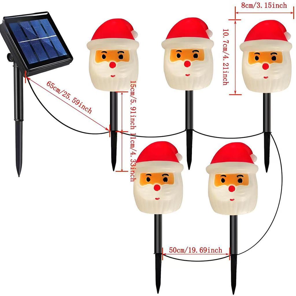 Solar Santa Claus LED Garden Stake Lights for Outdoor Lawn and Courtyard