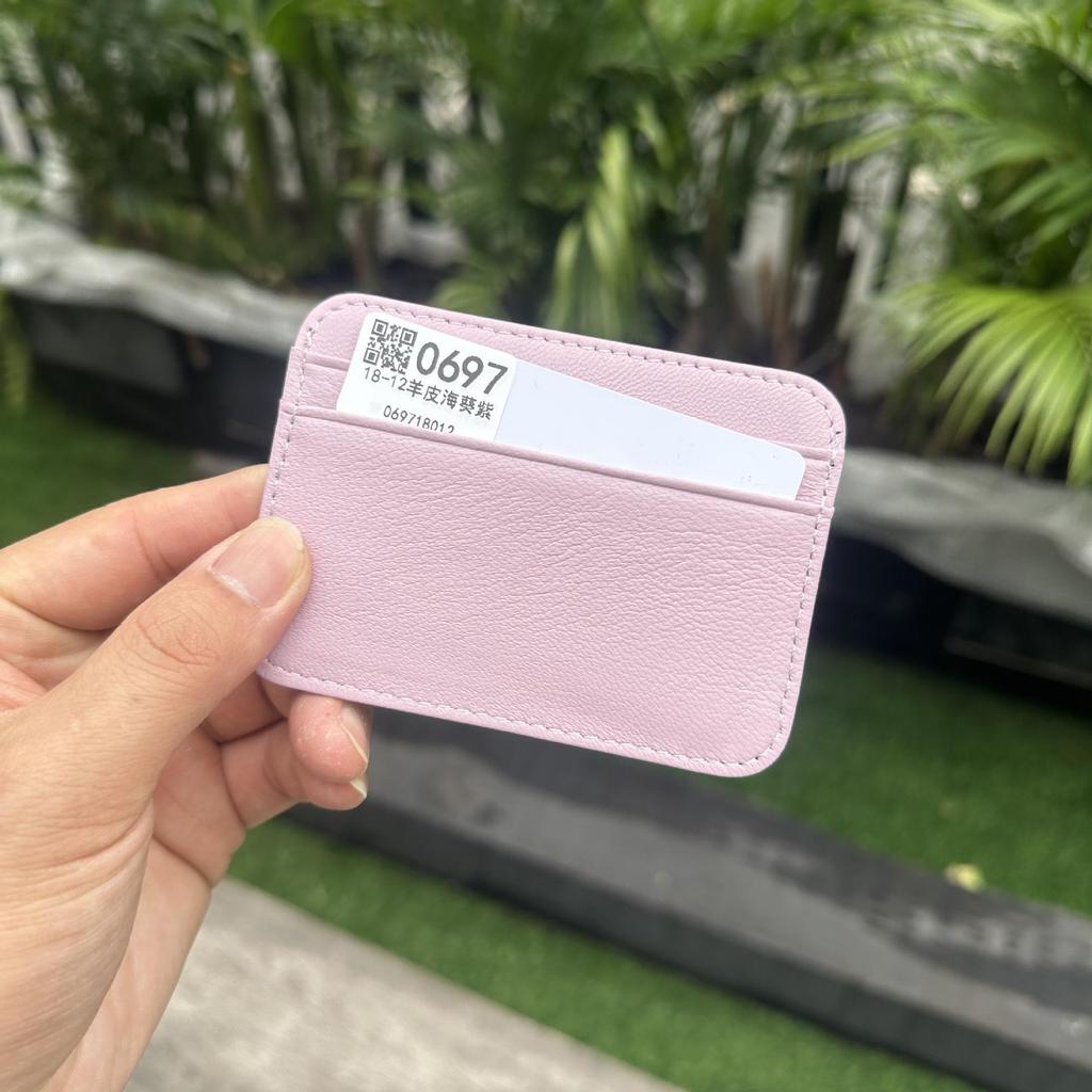 Mini Sheepskin Card Holder: Lightweight Genuine Leather Coin Purse, Soft & Stylish with Wet Oil Wax Finish
