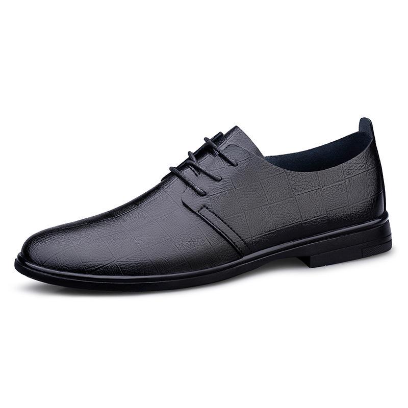 Men s Formal Leather Slip-On & Lace-Up Derby Shoes - Spring/Summer Casual Cowhide, Large Sizes Available 39
