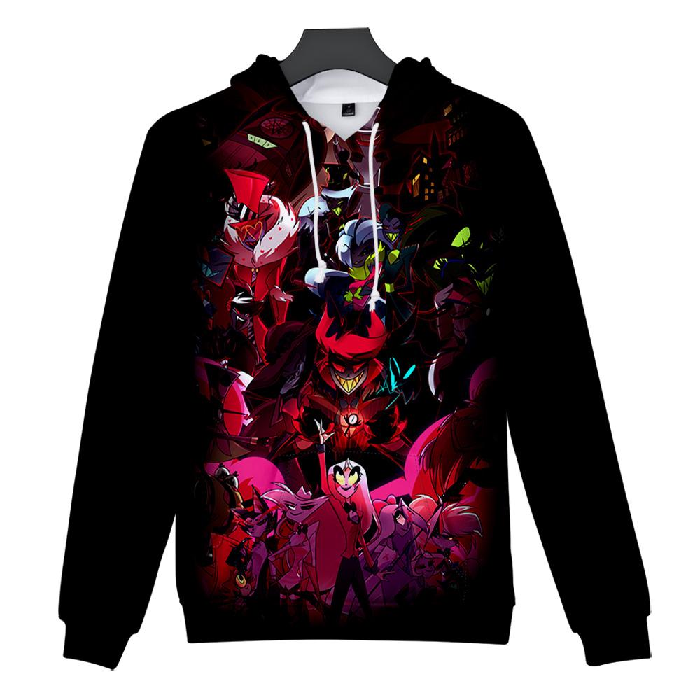 Men Women's Hooded Hazbin Hotel Printed Spring Autumn Pullover Sweatshirt Fashion Hoodie Casual Men Tracksuit Streetwear
