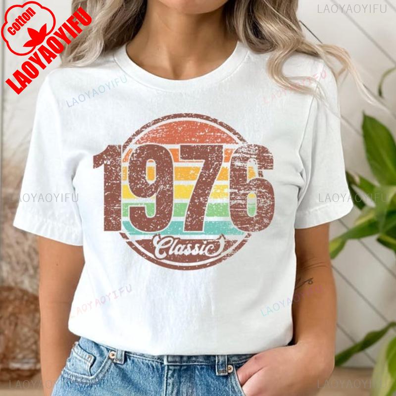 Classic Original Part Vintage 1976 Classics Shirt For Unisex Born In 49th Birthday Gift For Wounisex Retro Print Shirt Streetwear