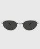 Tuditeo Acm Vintage Slim Metal Sunglasses Nylon Tinted Lenses C2 Silver Black