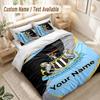 Custom Name Bedding Set 3 PiecesNewcastle United FC Print Duvet Cover + 2 Pillowcases Soft Bed Decor