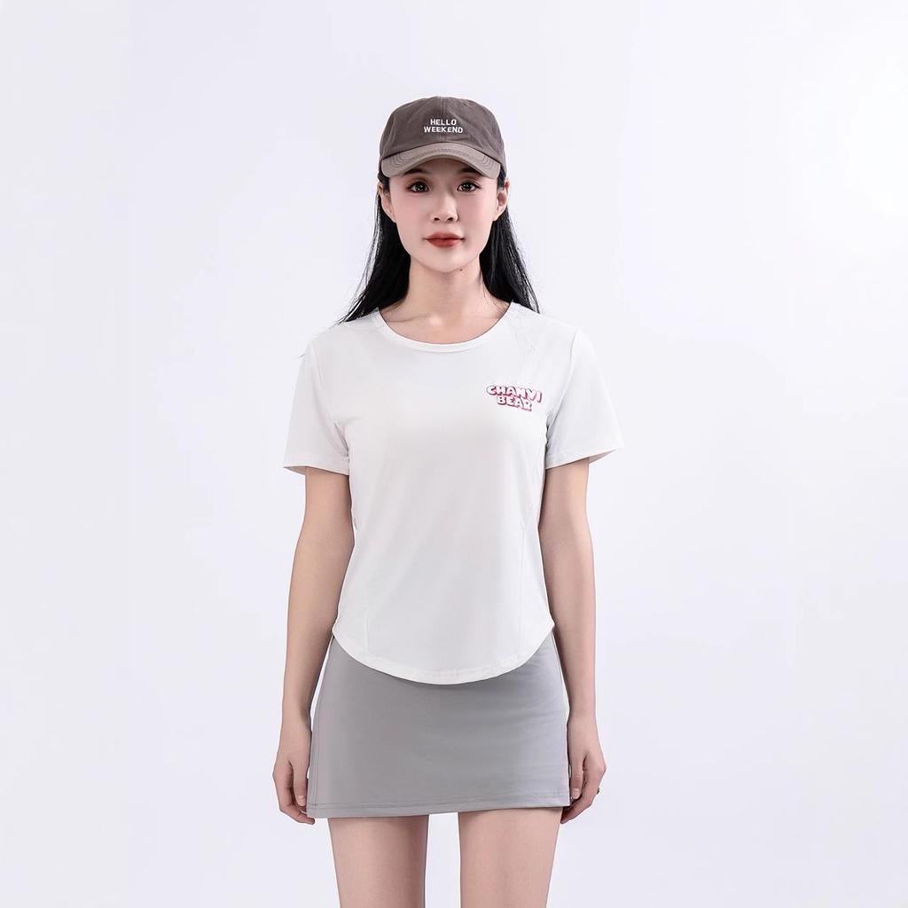 Sporty Short-sleeved Women's Thin Quick-drying Round-neck T-shirt, Slimming and Trendy Yoga Wear for Summer