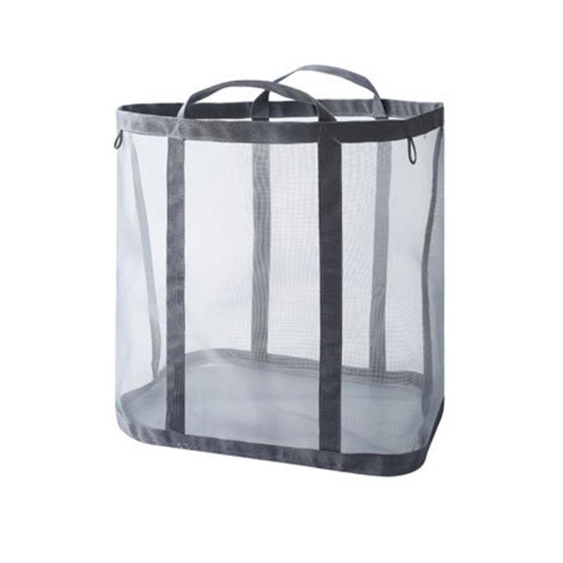 Portable Foldable Wall-Mounted Laundry Basket: Large Capacity Mesh Storage for Bathroom and Toilet.