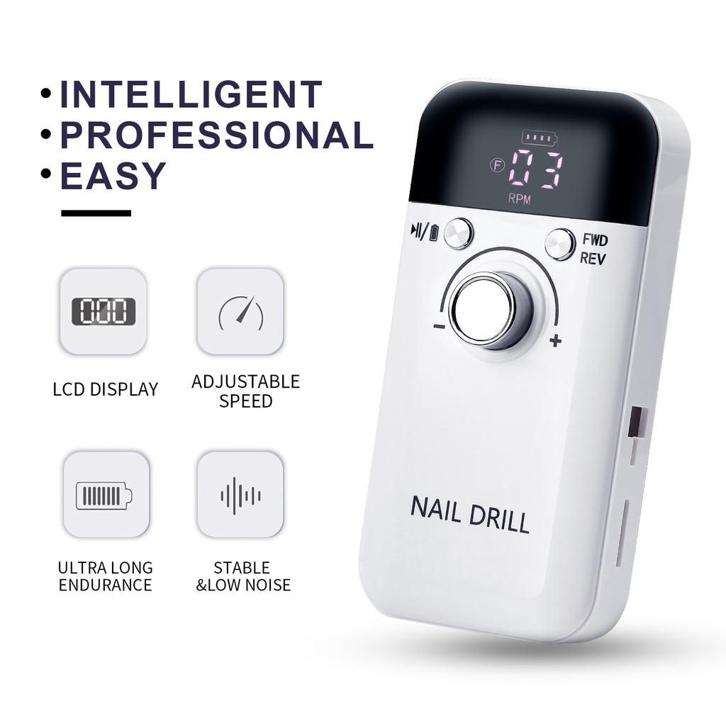 Professional Nail Remover V6 Sander 45000 RPM Electric Portable Electric Nail Scrubber Machine Manicure Nail Sander Electric Nail Polish Drill