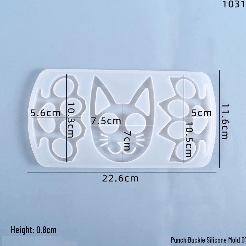 Poppy DIY Cat Face Resin Keychain Mold & Finger Armor Silicone Mold Set