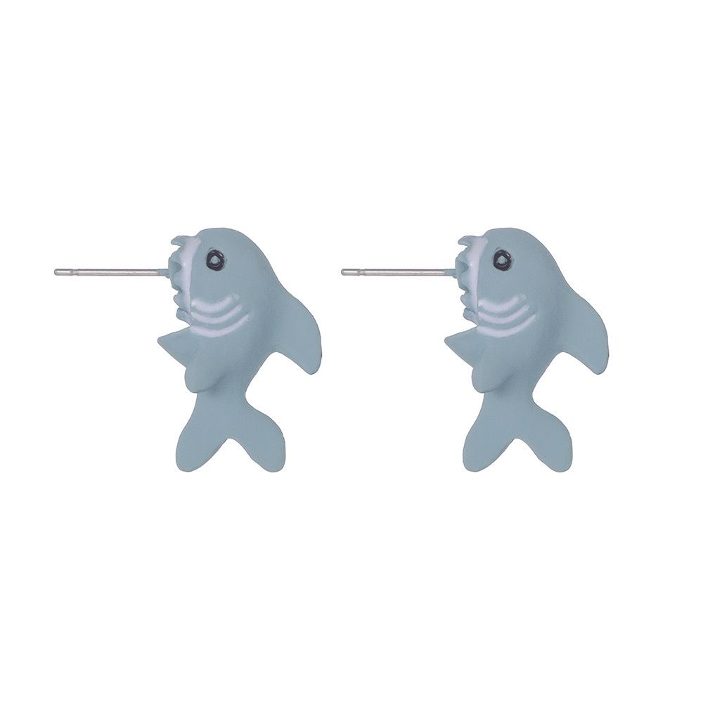 1pair Animal Cartoon Stud Earring For Women Cute Dinosaur Little Dog Whale Clay Bite Ear Jewelry Funny Gifts Fashion