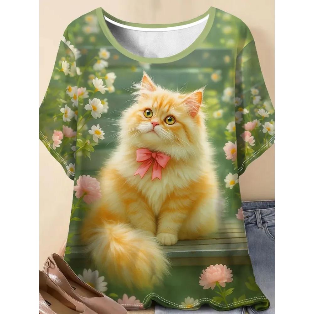 Stylish Simple Short-sleeved Women s Top Casual Crew Neck Comfortable T-Shirts Women’s XS