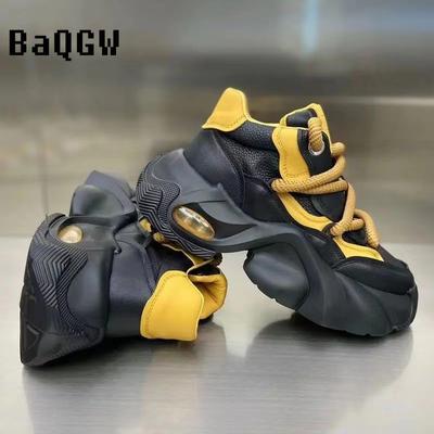 Fashion Chunky Sneakers Men Winter Plush Warm Snow Shoes Fashion Casual Microfiber Leather Upper Increased Internal Platform Sport Shoes
