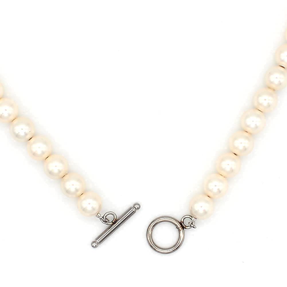 Shop Made in Japan Genderless Pearl Shell Pearl Metal Allergy Friendly jen01 7mm 45cm [Jewelry M] Necklace, Mantel, Simple, Men's, Women's,