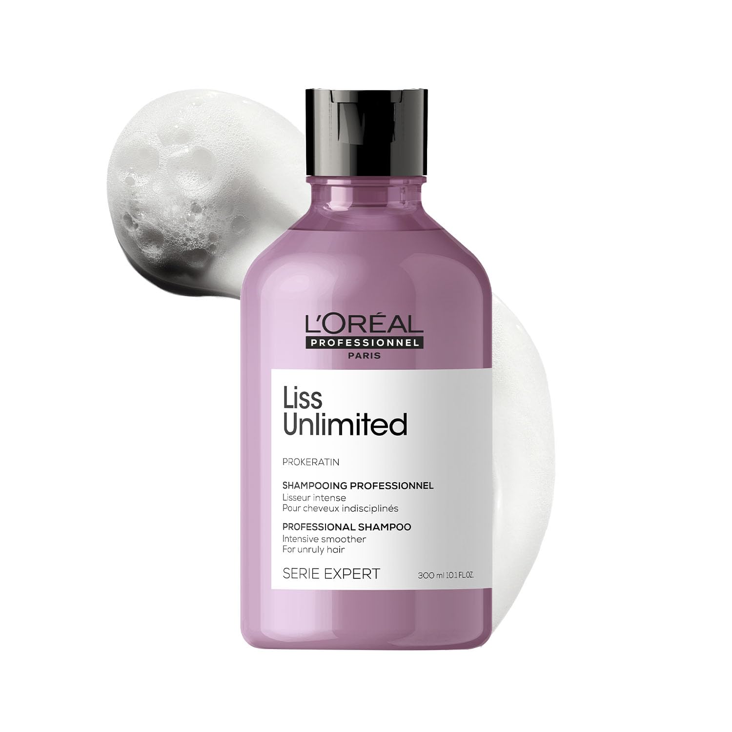Шампунь L Oréal Professionnel Liss Unlimited для вьющихся и непослушных волос - 300 мл | Интенсивно разглаживающий шампунь для контроля над пушистостью | Обогащен Pro-K