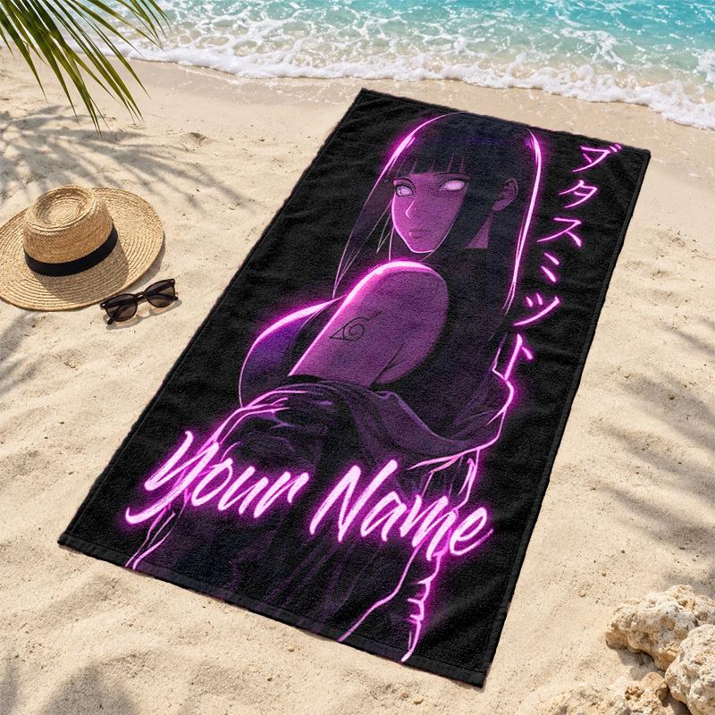 Hyuga Hinata Custom Name Beach Towels Also Serve As Bath Towels Summer Essential a Musthave for the Outdoors the Beach and the Pool
