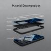 Blue Black Flower Tempered Glass Phone Case for iPhone 17 16 Pro Max 15 14 Plus 13 12 11 Pro 16E 17Air X XR XS MAX 7 8 SE2 Cover