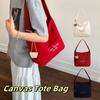 Canvas Letter Shoulder Bag Korean Women's Armpit Bag Niche Student Tote Bag  Handbag