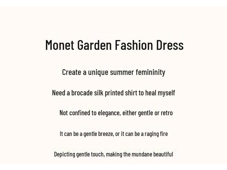 Demana Monet Garden Printed V-Neck A-Line Midi Dress