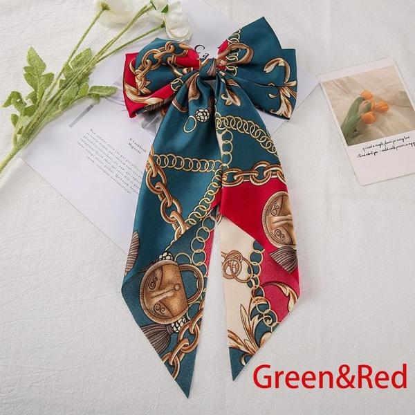 

Лента бант заколка для волос большая винтажный стиль заколка пружинная заколка аксессуар для волос головной убор аксессуар красный/зелёный