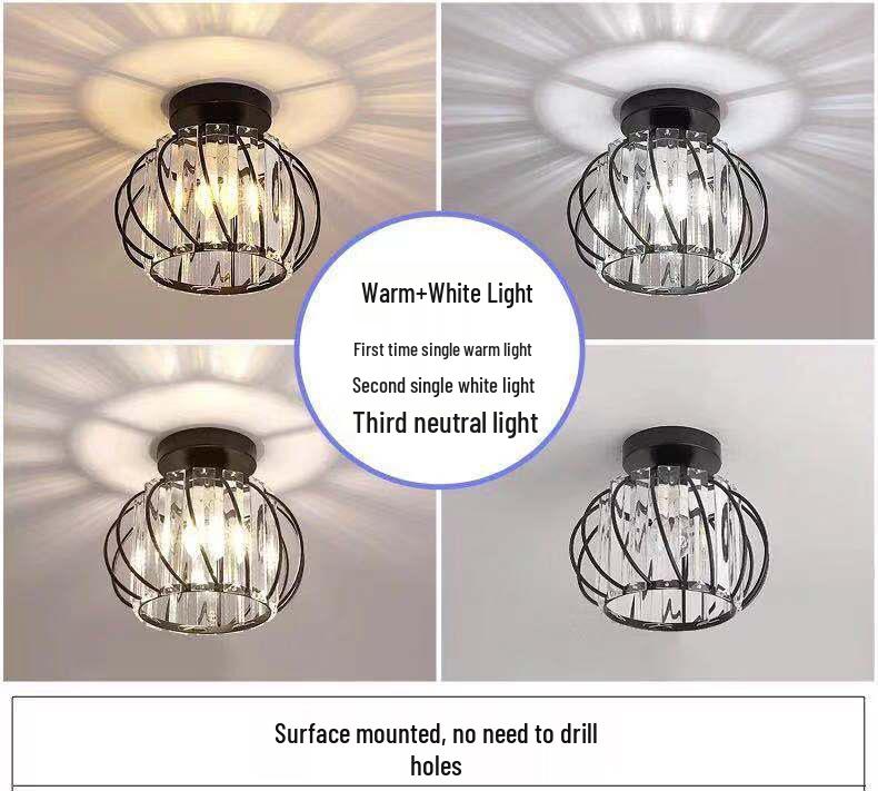 

Современный светодиодный подвесной светильник для прохода, коридора, балкона и фойе Black Ceiling LED 12W Three-Color Light