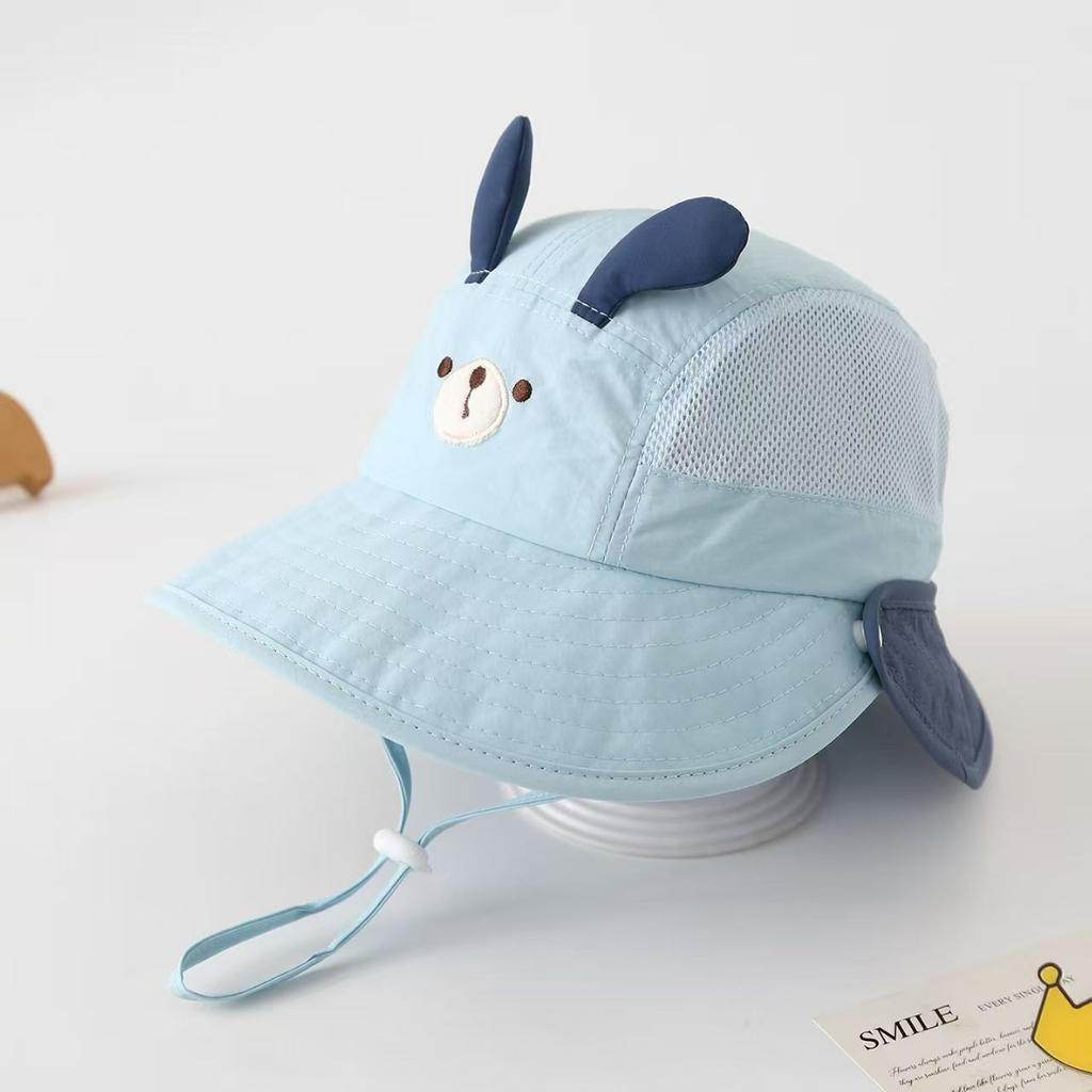 Cute Fishing Cap Children Breathable Protection UV Large Brim Beach Sun Hat Sunshade Quick Dry Mesh Cartoon Camping Bucket Cap