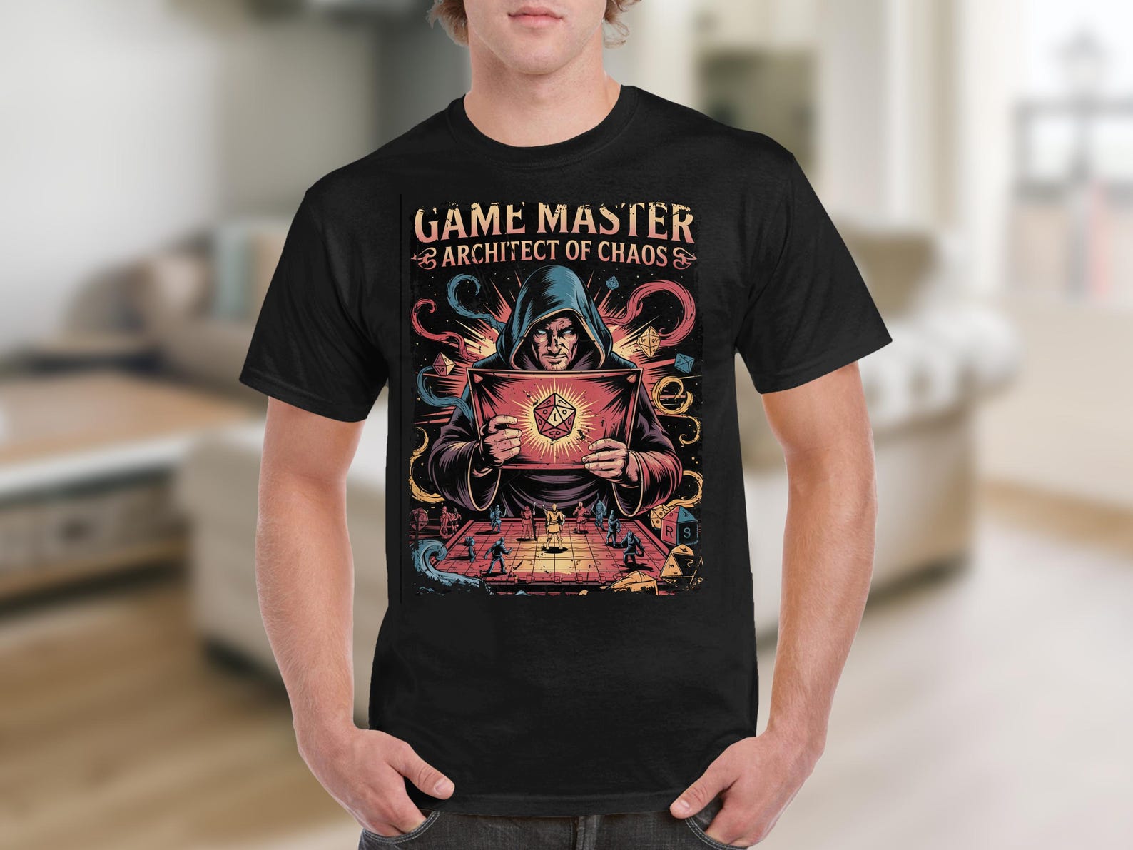 Game Master Architect of Chaos T Shirt RPG Dice Player Gift Board Game Tee, Fantasy Role Playing Gamer Apparel S