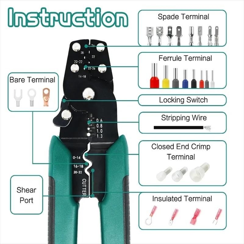 1pcs 4 in1 Multifunctional Crimping Terminal Pliers Wire Stripper Wire Cutter Terminal Pliers,Wiring Accessories Hand Tool