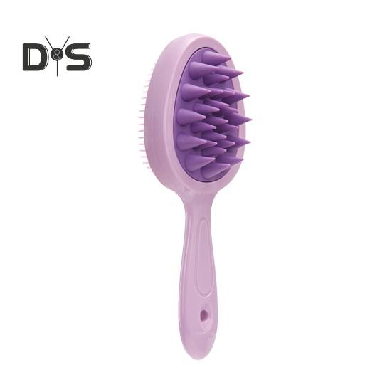 

Двусторонняя зубчатая щетка для шампуня с длинной ручкой для массажа кожи головы, портативная расческа для распутывания влажных и сухих волос, инструмент для чистки волос, скребок для тела фиолетовый