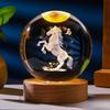 Crystal Ball Decor USB-Powered Table Decolamp Horse Figurine Lighted Crystal Ball For Cafe Kid Rooms Tabletops Bedrooms Living