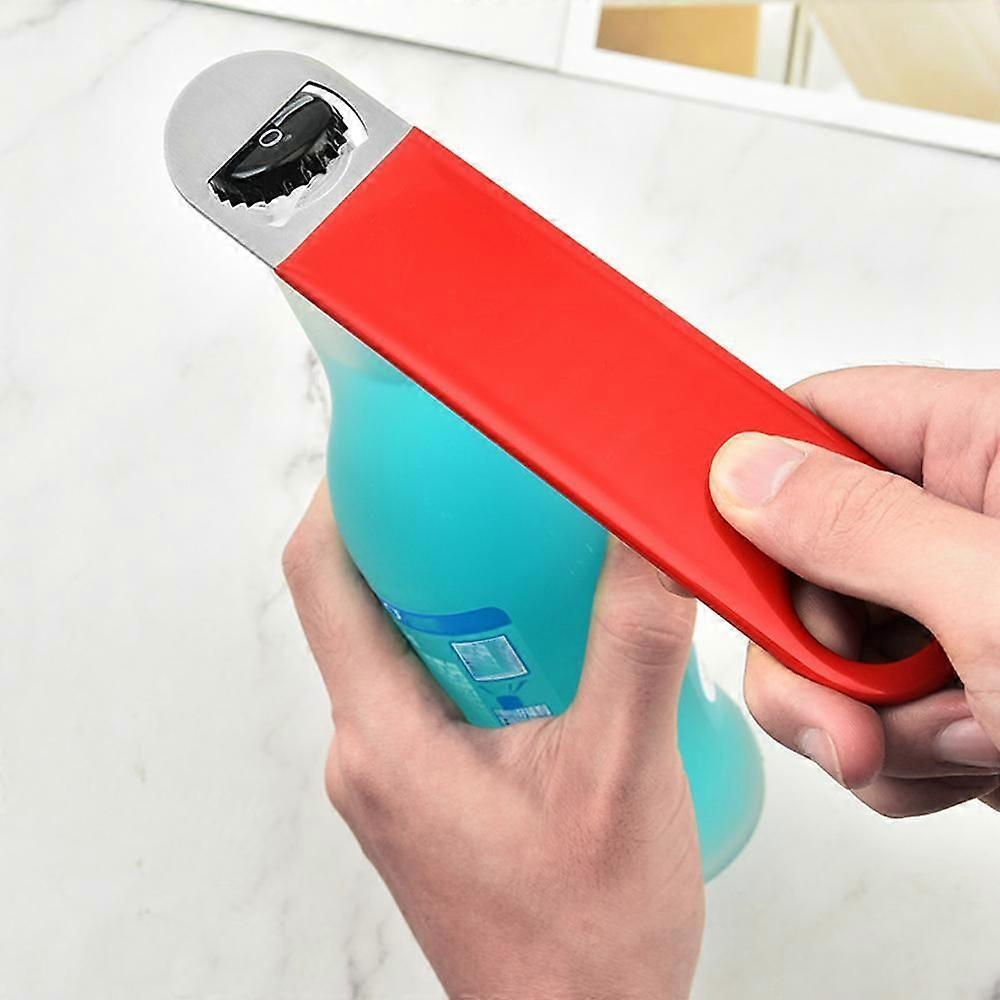 8-Piece Kitchen Heavy-Duty Stainless Steel Bottle Opener, Suitable For Beer Bottle Openers In Kitchens, Bars, Or Restaurants -Red