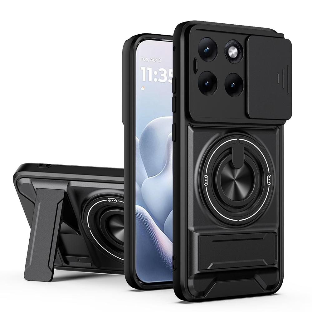 Lyxigt Pansar PC+TPU Magnetisk Ringfäste Fodral för MOTO Edge 70 Ultra Fusion+ G77 G67 G17 G86/56/85/75/55/35/05 Skjutbart Linsskydd