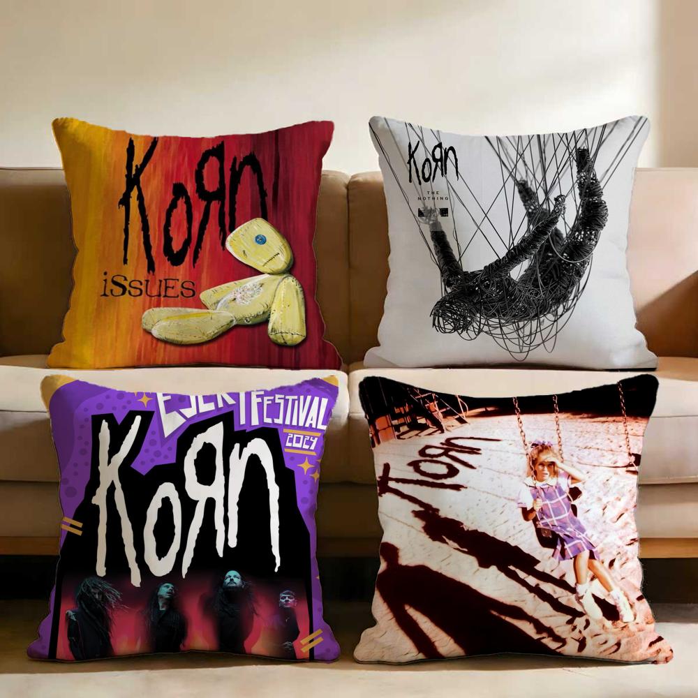 Rock Band K-Korn Cushion Cover Multi-Scene Pillow Cover for Home & Car - Reversible, Soft & Durable for Daily Use