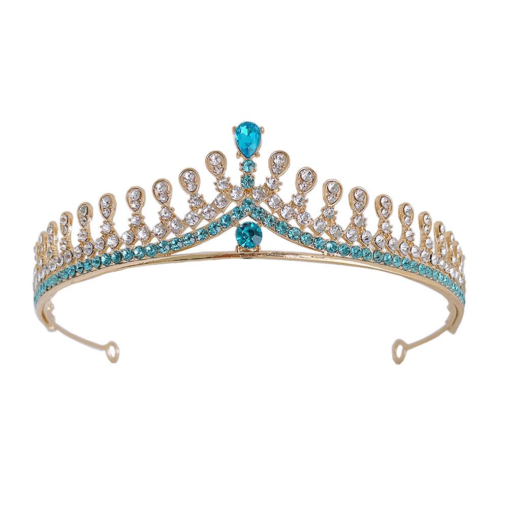 

Bridal Crown Tiara Korean Princess Birthday Crystal Crown Adult Gift Female Anchor Hair Accessory