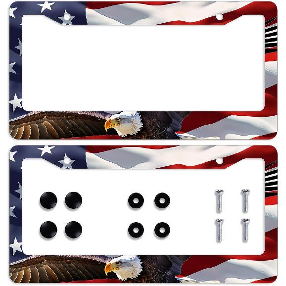 Butterfly License Plate Frame Beautiful Butterflies Flower License Plate Personalise Stainless Steel Metal Car Plates Funny License Plate Frames 6.3 L x 12.2 W(2PCS)