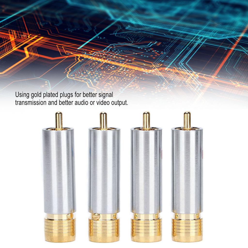 4 Stück PreffairCelsiusR1722 Stecker Vergoldet Selbstverriegelnd Lötlos Stecker