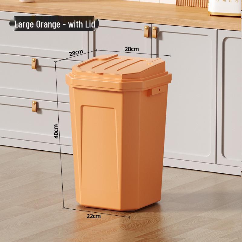 Extra Large Household Trash Bin with Lid for Kitchen, Bathroom, Hotel, or Outdoor Use