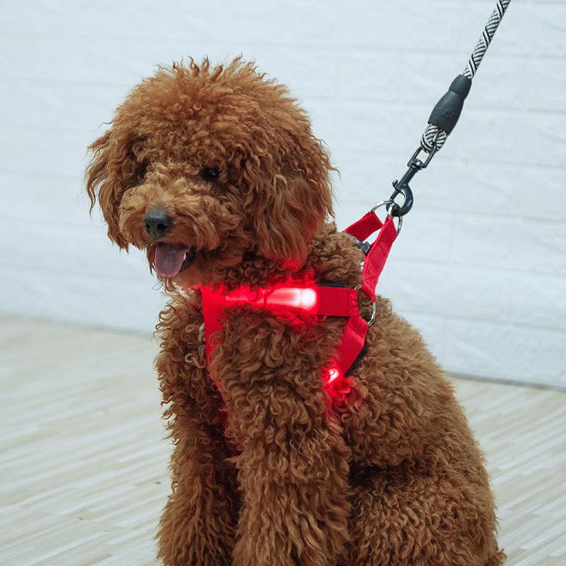 Pet Harness LED Dog Harness Nylon Cat Harness Night Safety Glowing Pet Vest Adjustable Luminous Dog Vest Dog Products