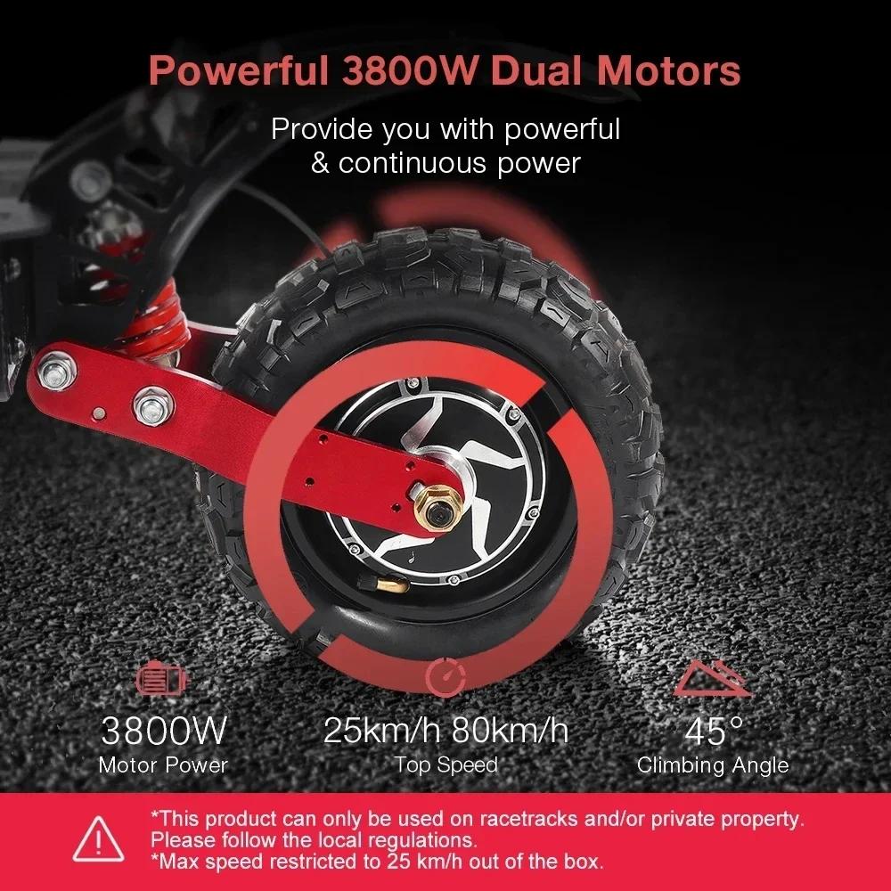 UE 2025 Nouveau RS7Hot Vente 3800W 52V 38AH Scooter Électrique Double Moteur Vitesse Maximale De 80KMH Plage Maximale De 60-70KM Pliable E Scooter
