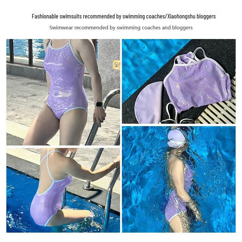 PULASSI Women's Slimming One-Piece Racing Swimsuit