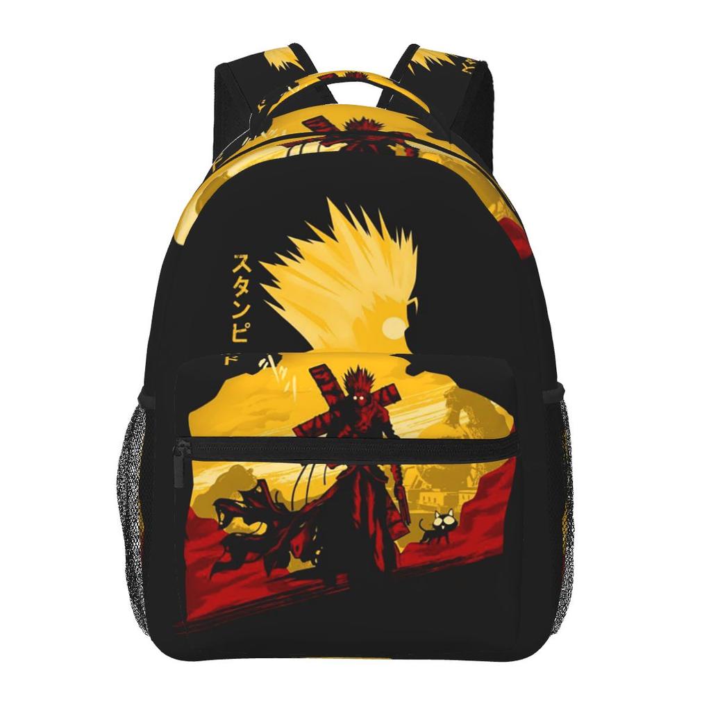 Trigun Vash Anime Manga Student Backpack School Bag Hiking Travel Daypack for Boys Girls Fashion Bookbag Shoulder Bags