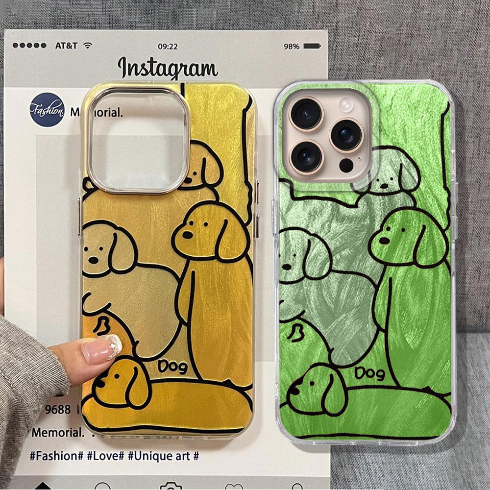 

Line Dogs Multi Colored Phone Cases for Apple iPhone16 15 14 Plus 13 Pro Max 16e 7 SE 2022 Girls Shell Silicone Fundas TPU Cover iPhone 7 білий